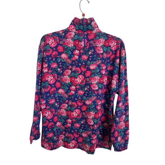 Vtg 80s Laura Ashley Floral Mock Neck Long Sleeve Top Size Medium/Large - Picture 2 of 6